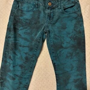 American Eagle Outfitters Teal Tie-Dye Stretch Jeans